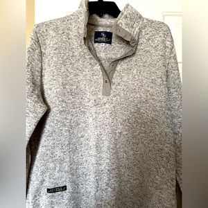 Simply southern Womens xl pullover top Gray with snap mock neck